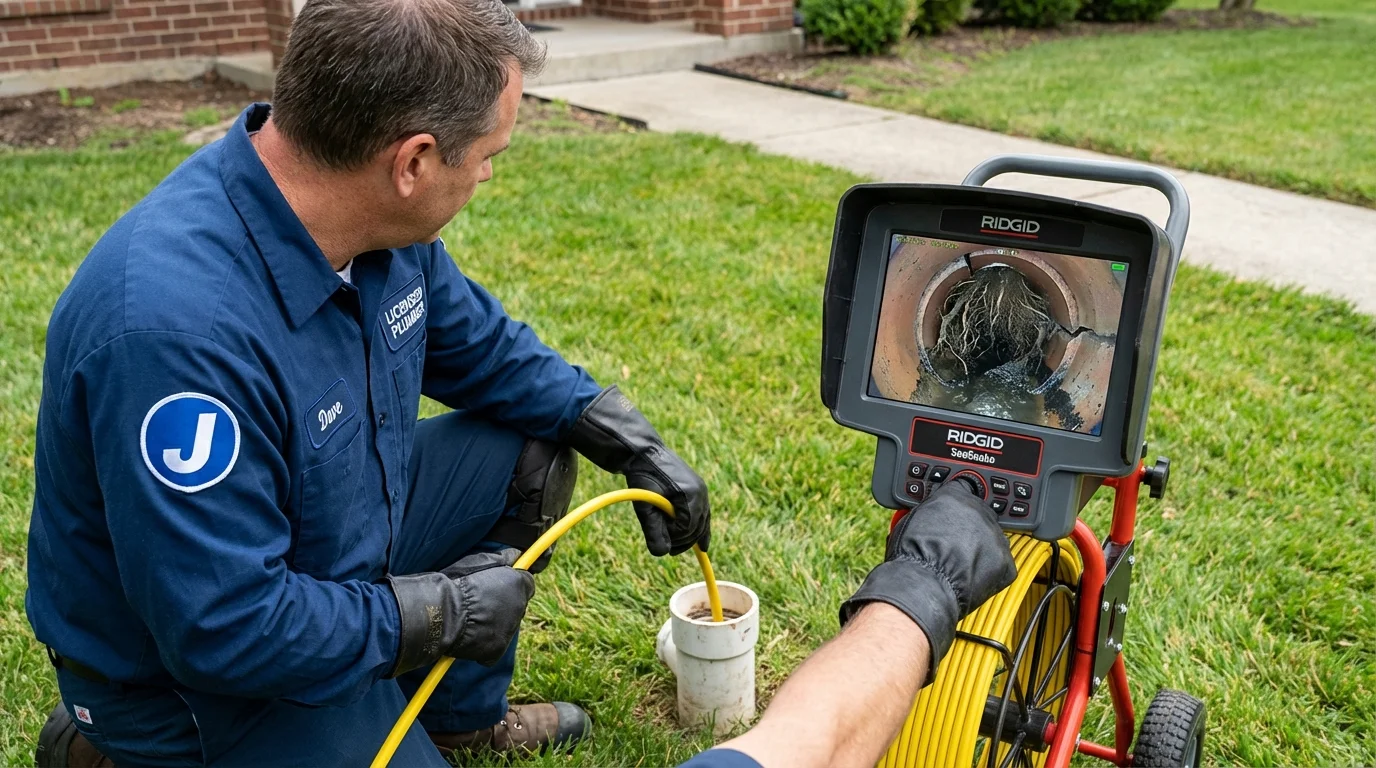 Sewer camera inspection being performed by Johns Plumbing LLC in North Sioux City